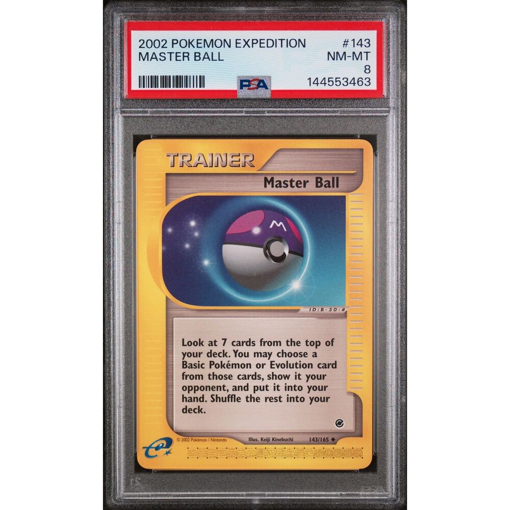 PSA 8 NM-MT Master Ball 143/165 Pokémon Expedition 2002 Non Holo E-Reader Graded